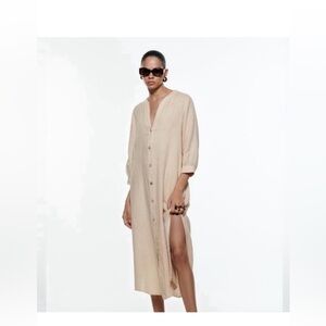 Zara Beige Midi Dress